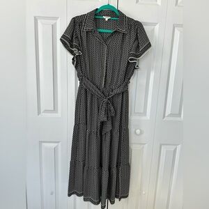 Max Studio Black and White Patterned Maxi Dress